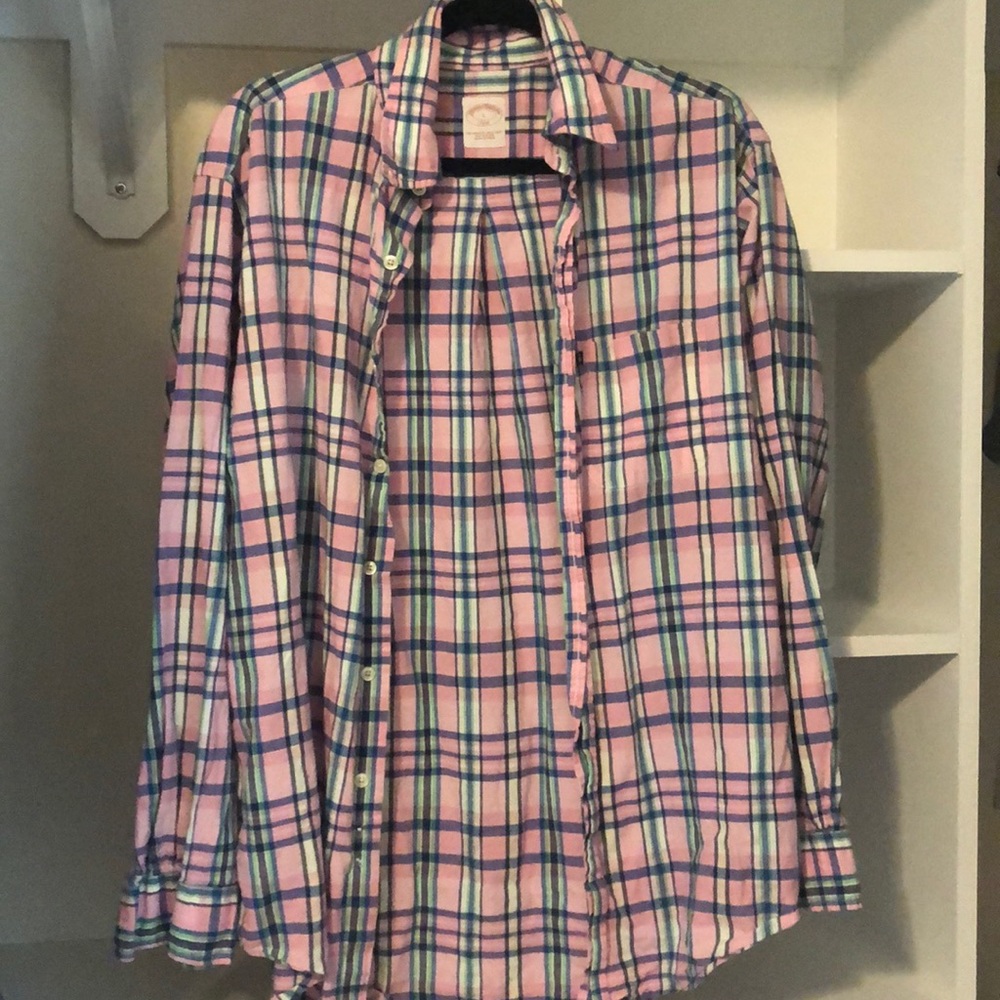 Brooks Brothers Pink Plaid Button Down